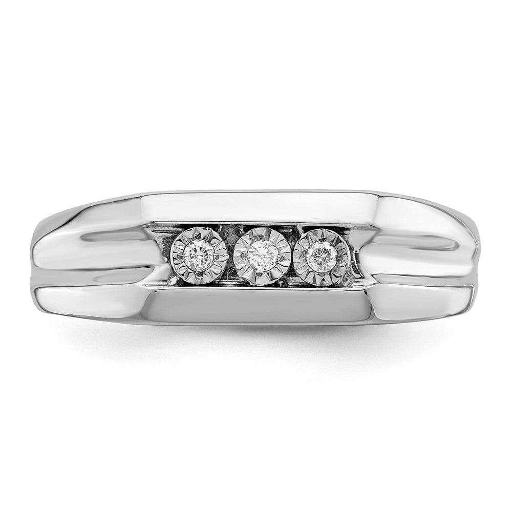 Sterlingsilber Rhodiniert Diamant Herren Ring