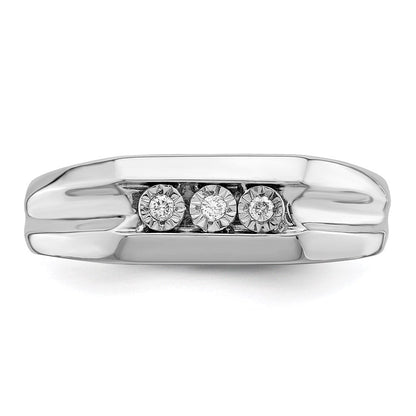 Sterlingsilber Rhodiniert Diamant Herren Ring