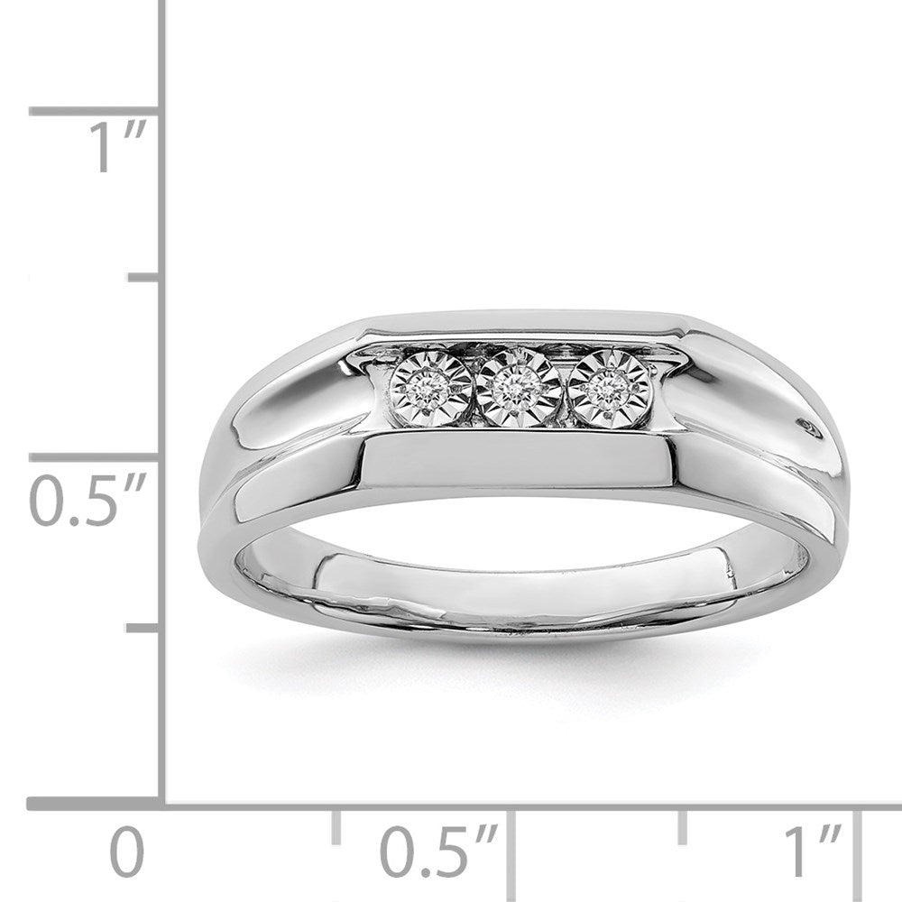 Sterlingsilber Rhodiniert Diamant Herren Ring