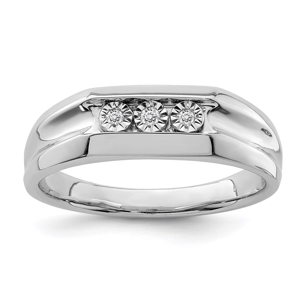 Sterlingsilber Rhodiniert Diamant Herren Ring