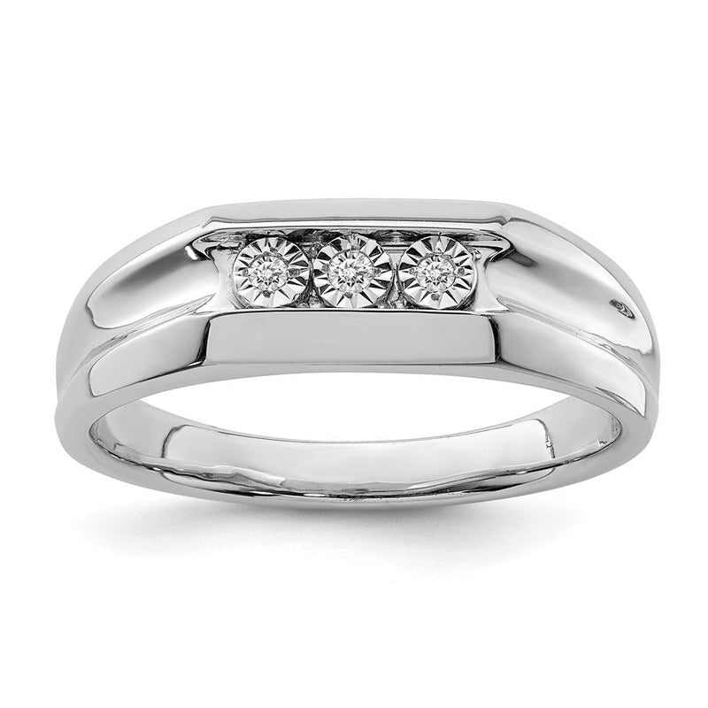 Sterlingsilber Rhodiniert Diamant Herren Ring