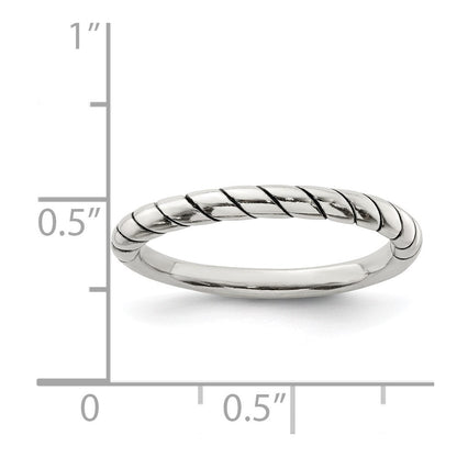 Sterlingsilber Stapelbar Gedreht Ring