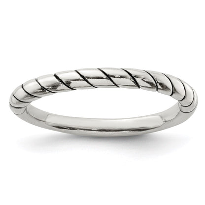 Sterlingsilber Stapelbar Gedreht Ring