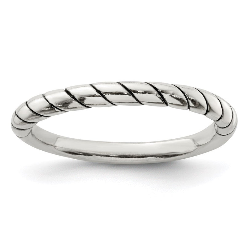 Sterlingsilber Stapelbar Gedreht Ring