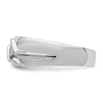 Sterlingsilber Rhodiniert Diamant Herren Ring
