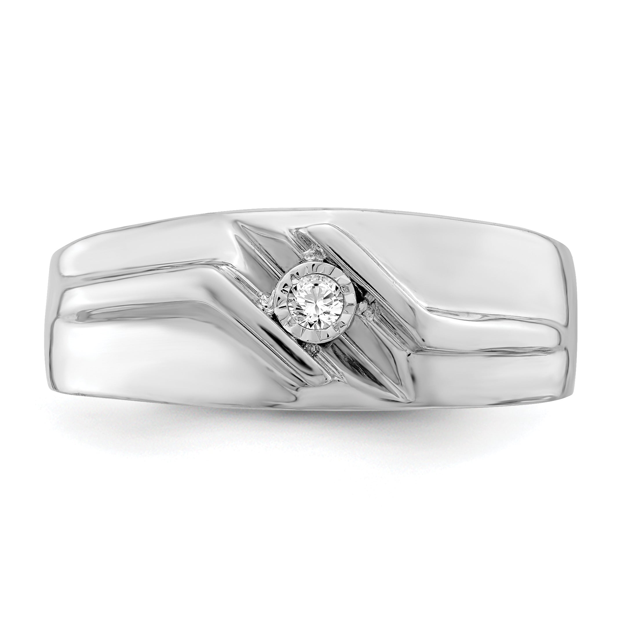 Sterlingsilber Rhodiniert Diamant Herren Ring
