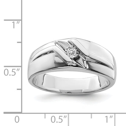 Sterlingsilber Rhodiniert Diamant Herren Ring