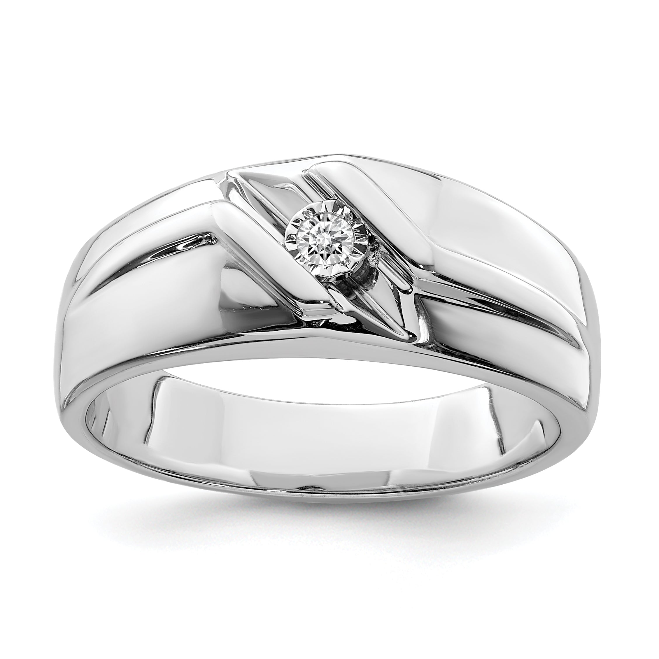Sterlingsilber Rhodiniert Diamant Herren Ring