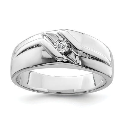 Sterlingsilber Rhodiniert Diamant Herren Ring