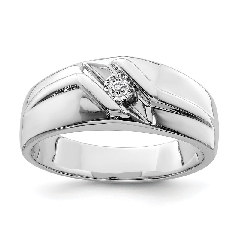 Sterlingsilber Rhodiniert Diamant Herren Ring