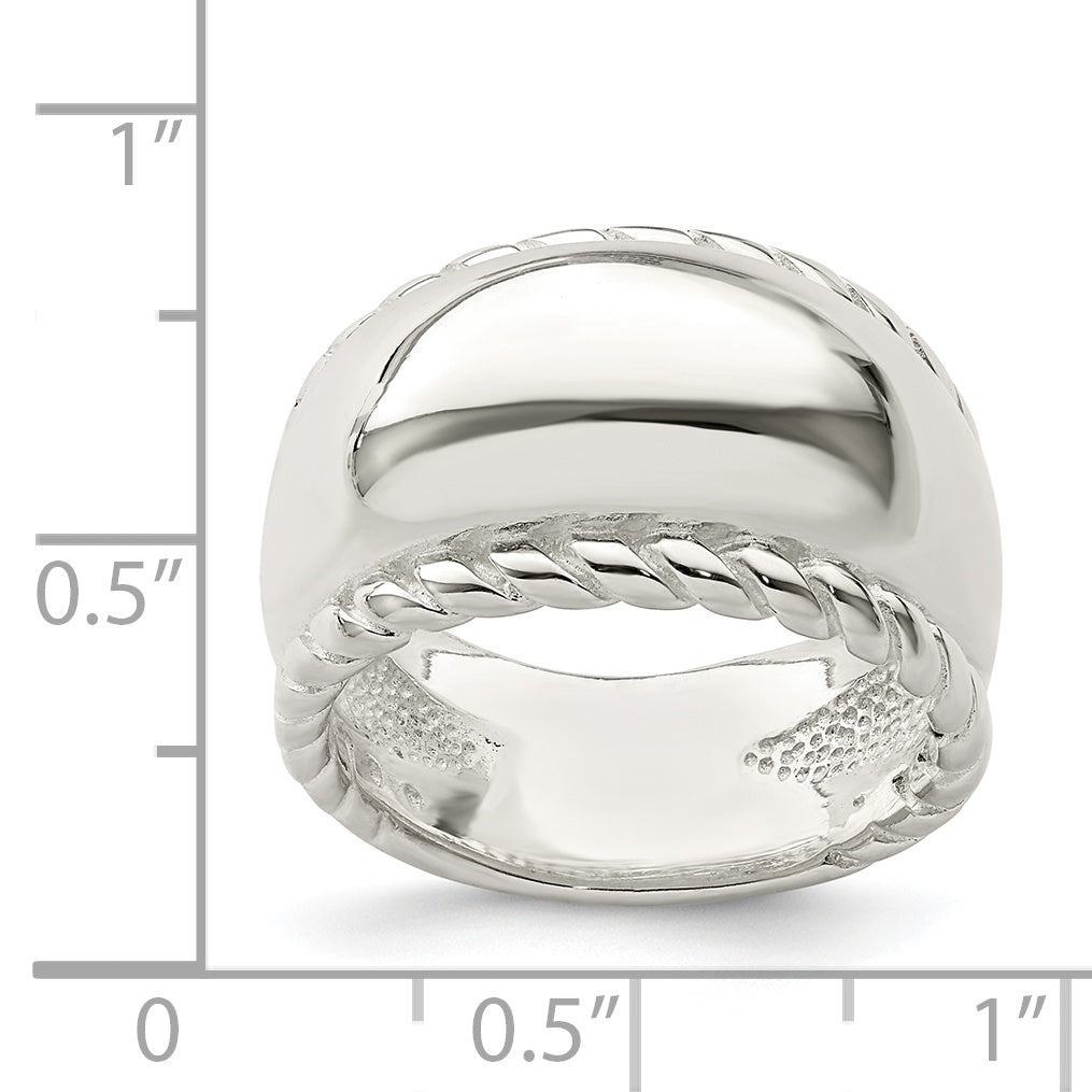 Sterlingsilber Gedreht Kuppel Ring