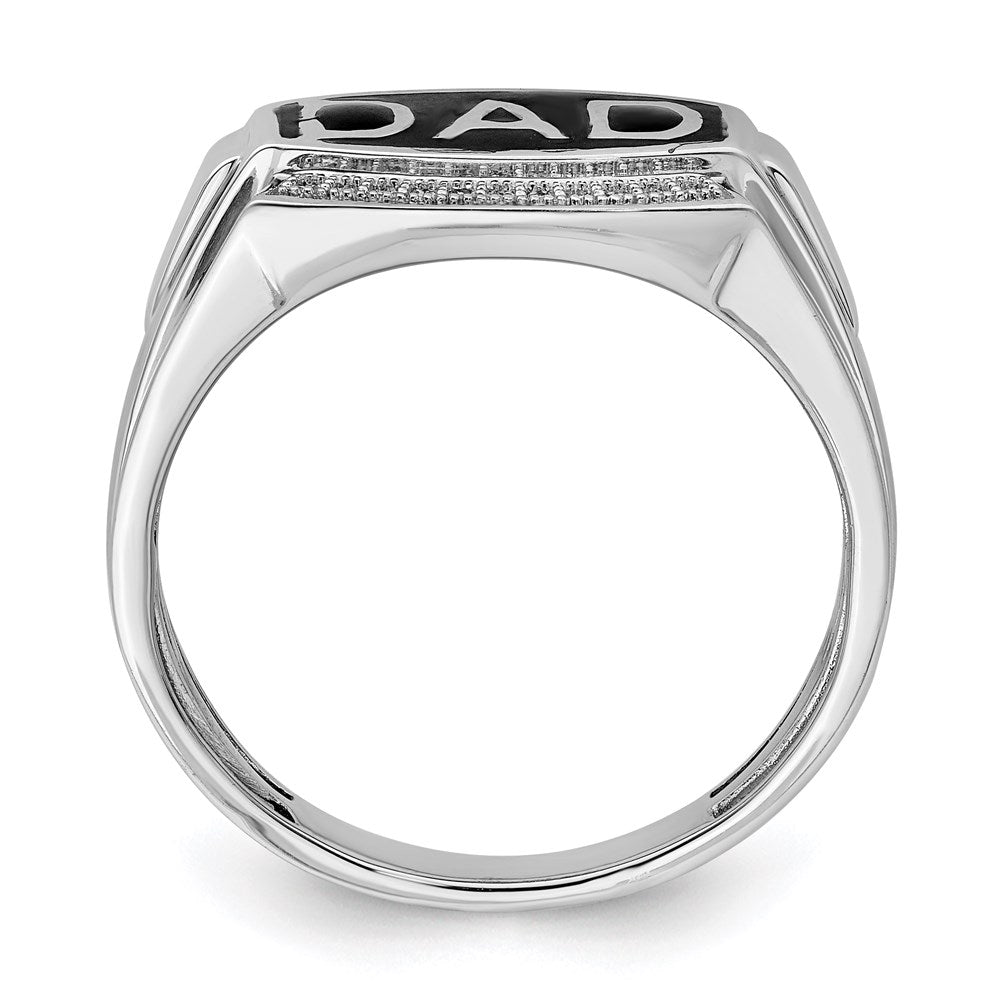 Sterlingsilber Rhodiniert Diamant Herren Dad Ring