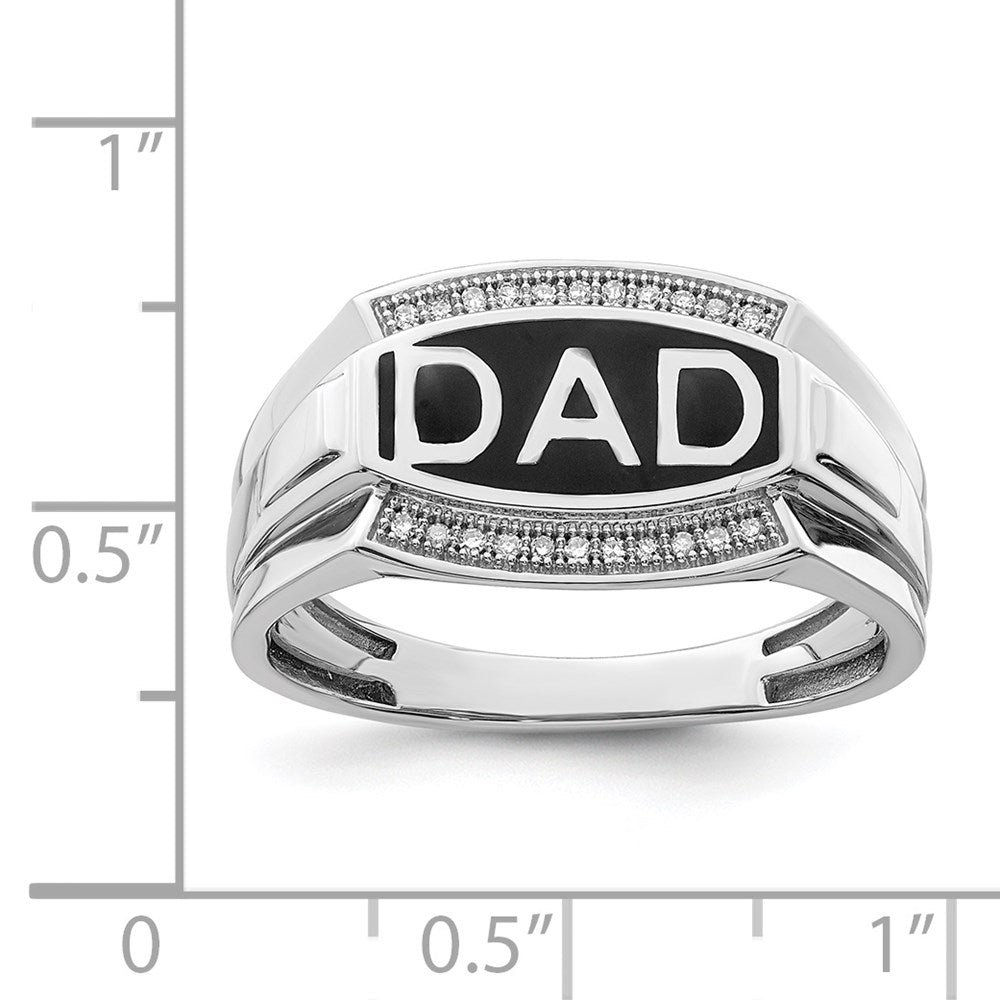 Sterlingsilber Rhodiniert Diamant Herren Dad Ring