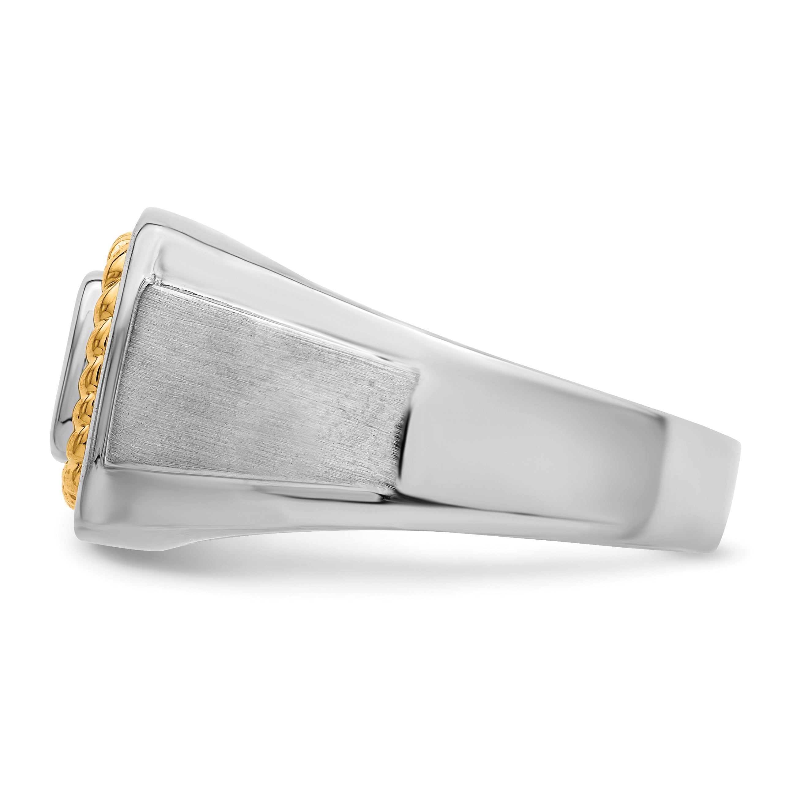 Sterlingsilber Rhodiniert 10K Gelbgold Herren Diamant Ring