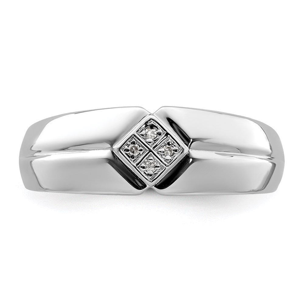 Sterlingsilber Rhodiniert Diamant Herren Ring