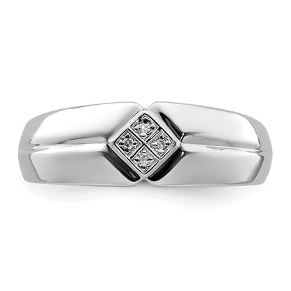 Sterlingsilber Rhodiniert Diamant Herren Ring
