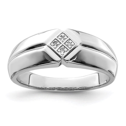 Sterlingsilber Rhodiniert Diamant Herren Ring