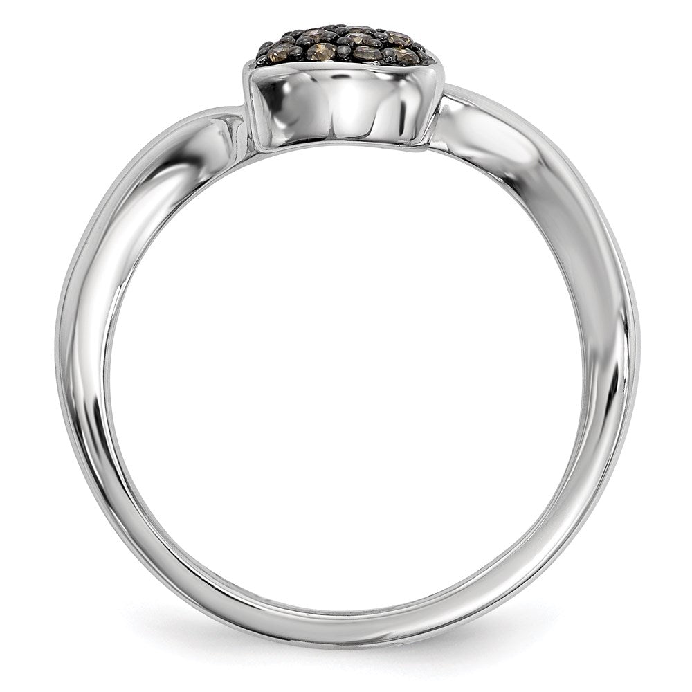 Sterlingsilber Champagne Diamant Klein Herz Ring