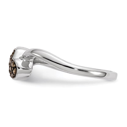 Sterlingsilber Champagne Diamant Klein Herz Ring