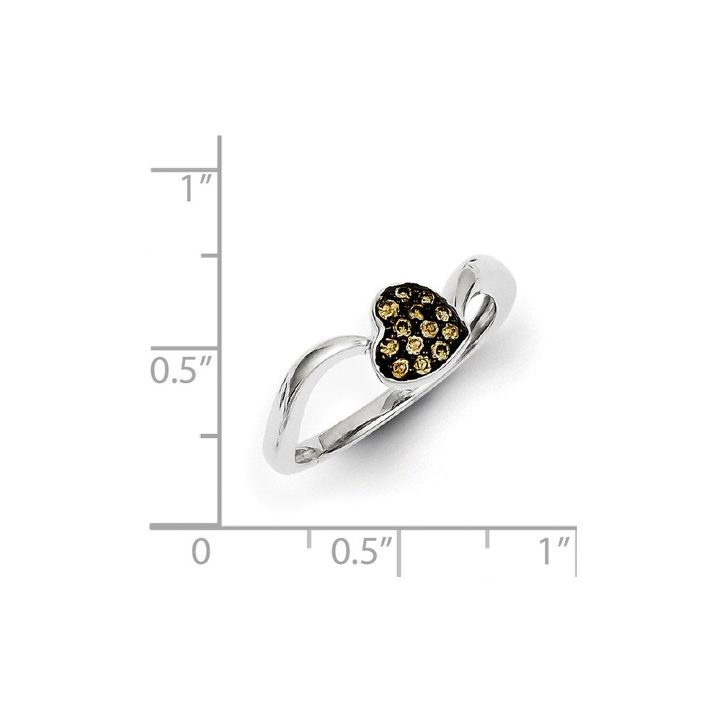 Sterlingsilber Champagne Diamant Klein Herz Ring