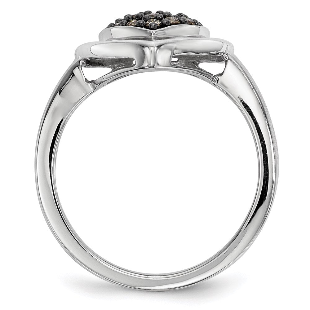 Sterlingsilber Champagne Diamant Herz Ring