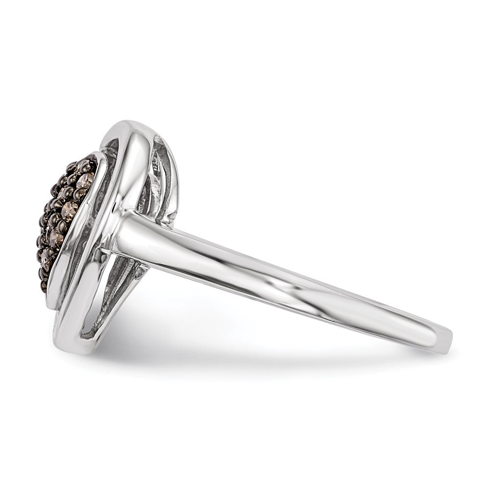 Sterlingsilber Champagne Diamant Herz Ring