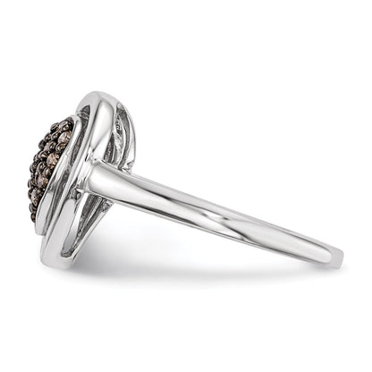 Sterlingsilber Champagne Diamant Herz Ring