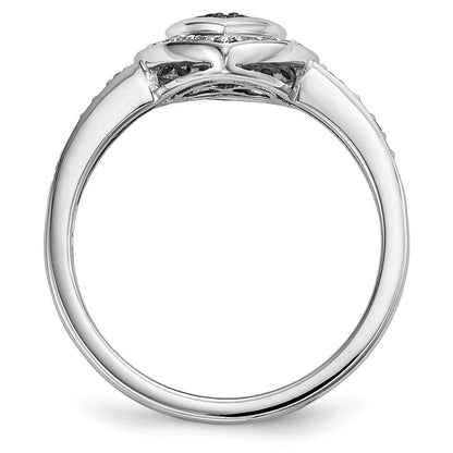 Sterlingsilber Blau Diamant Klein Herz Ring