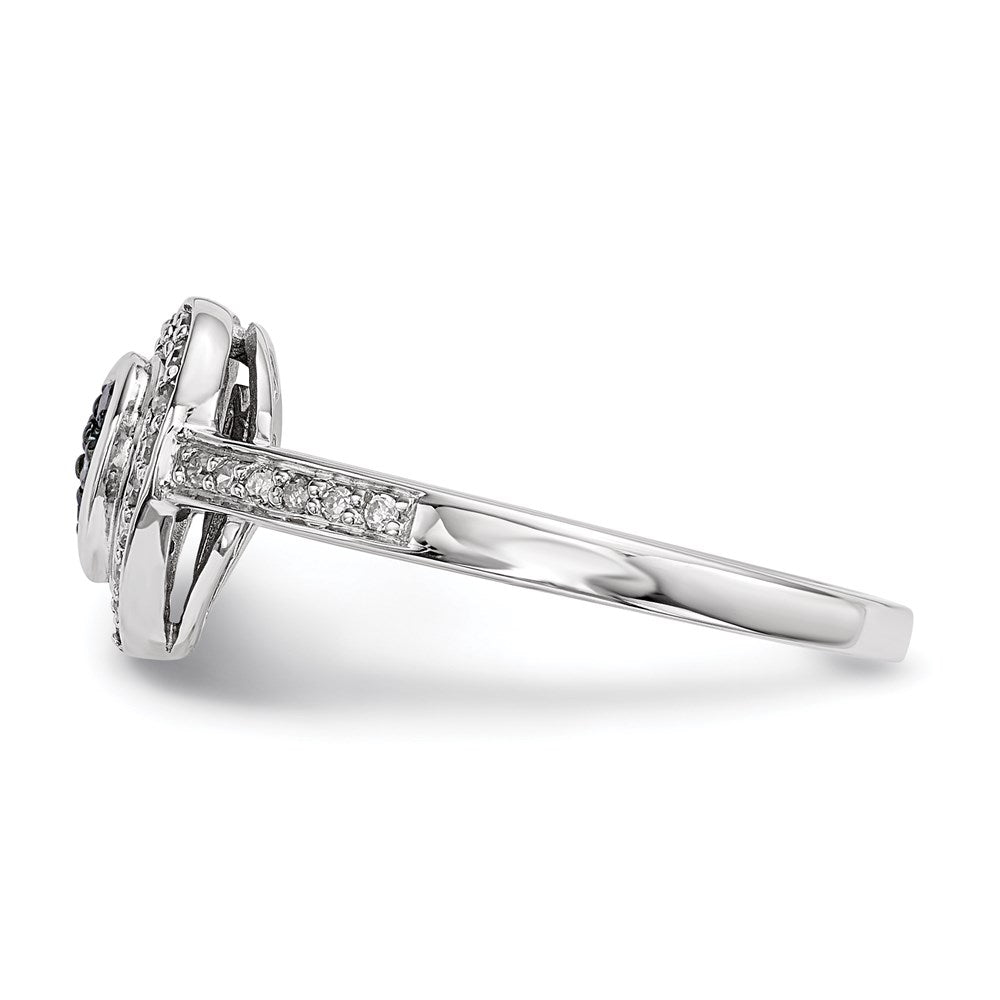 Sterlingsilber Blau Diamant Klein Herz Ring
