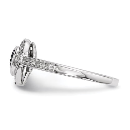 Sterlingsilber Blau Diamant Klein Herz Ring