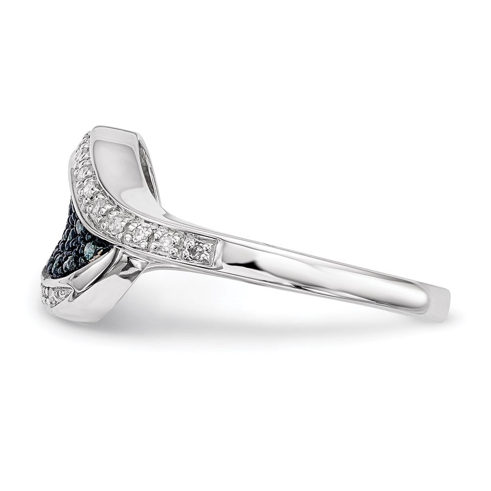 Sterlingsilber Blau Diamant Fantasie Marquise Ring