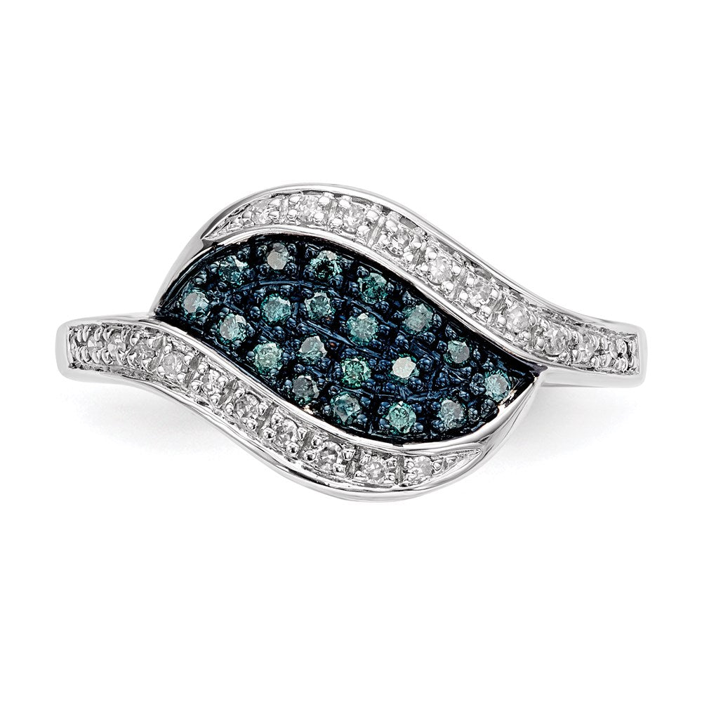 Sterlingsilber Blau Diamant Fantasie Marquise Ring