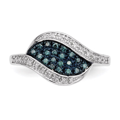 Sterlingsilber Blau Diamant Fantasie Marquise Ring