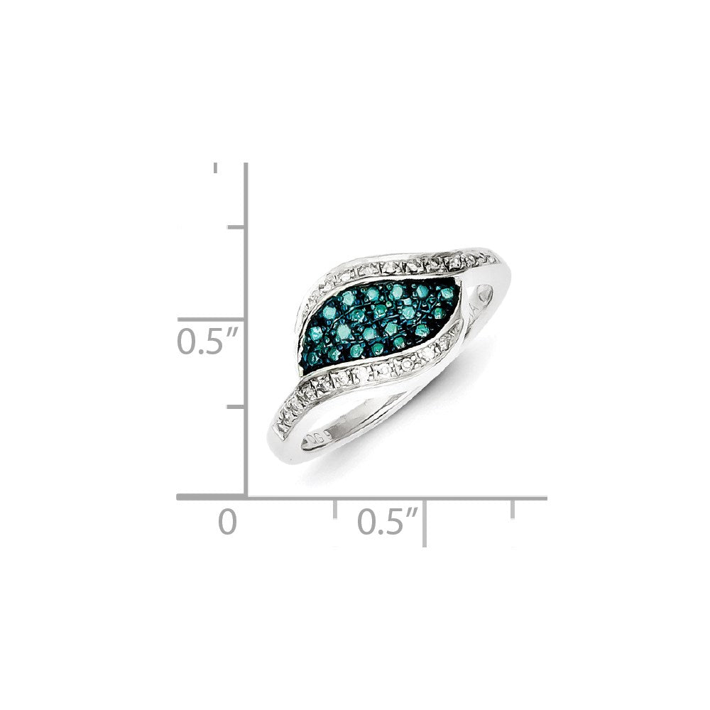 Sterlingsilber Blau Diamant Fantasie Marquise Ring