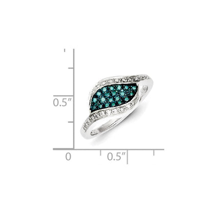 Sterlingsilber Blau Diamant Fantasie Marquise Ring