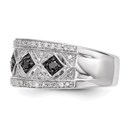 Sterlingsilber Schwarz/white Diamant Ring