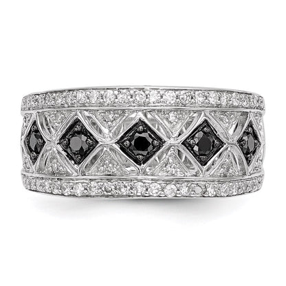 Sterlingsilber Schwarz/white Diamant Ring