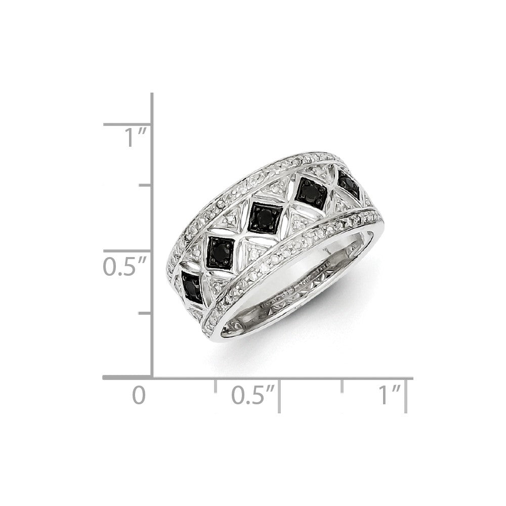 Sterlingsilber Schwarz/white Diamant Ring