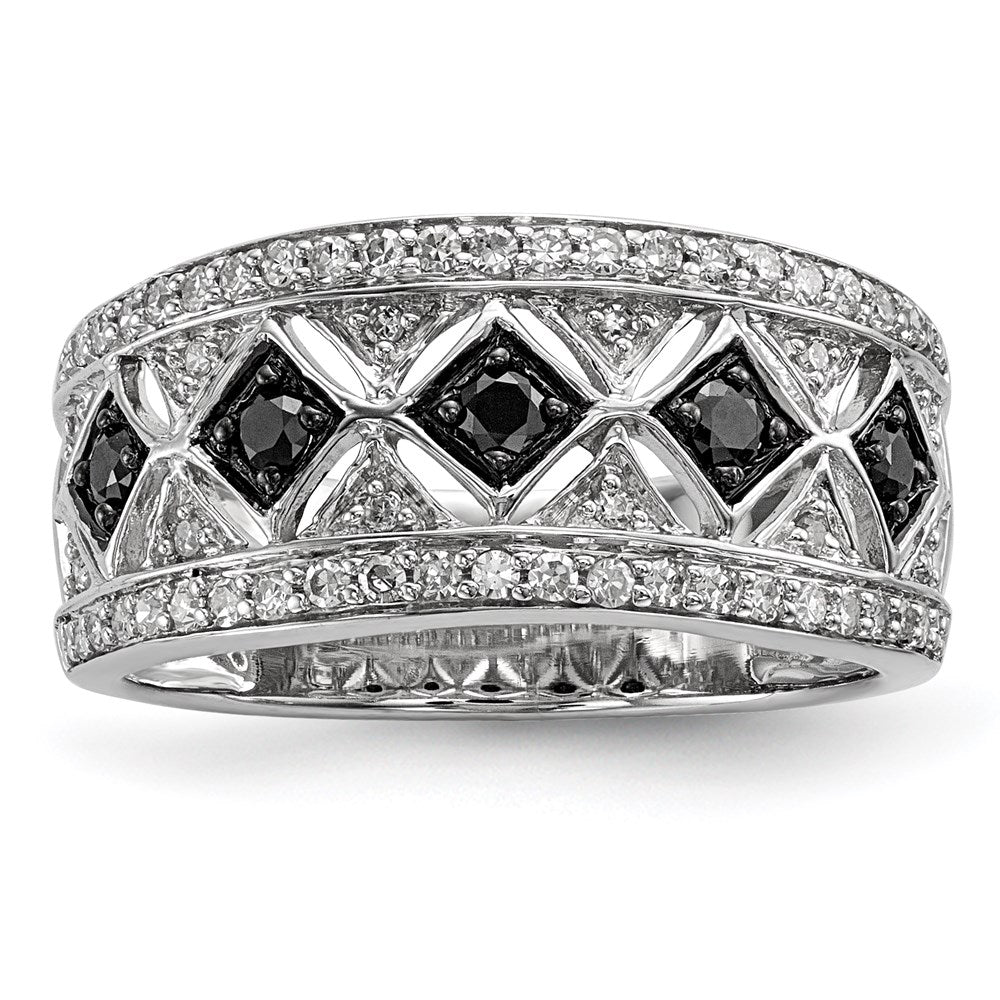 Sterlingsilber Schwarz/white Diamant Ring