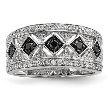 Sterlingsilber Schwarz/white Diamant Ring