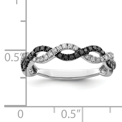 Sterlingsilber Weiß Nacht Rhodiniert Schwarz und Kreuz Diamant Ring