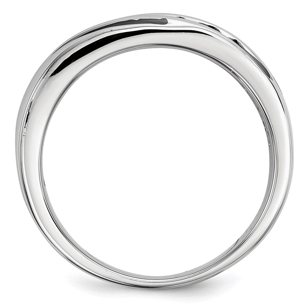 Sterlingsilber Weiß Nacht Rhodiniert Schwarz Diamant Herren Ring