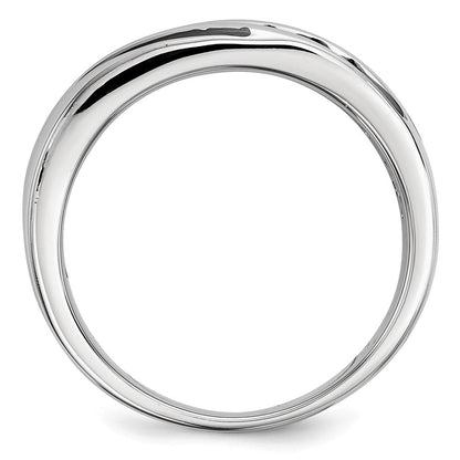 Sterlingsilber Weiß Nacht Rhodiniert Schwarz Diamant Herren Ring