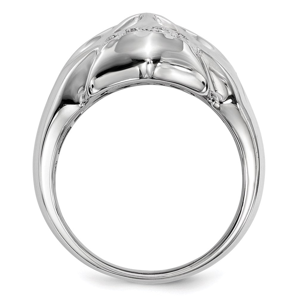Herren 5/8 Ct. Natürlich Weiß & Schwarz Diamant Totenkopf Ring in Weiß Vergoldet Sterlingsilber