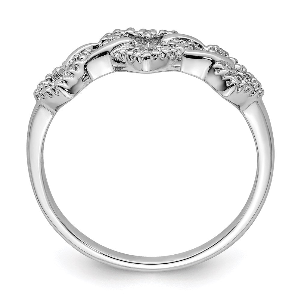Sterlingsilber Rhodiniert Diamant Dreifach Herz Ring