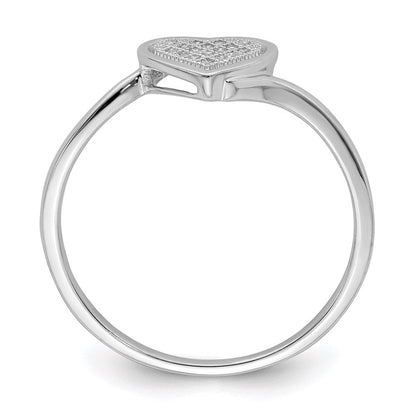Sterlingsilber Rhodiniert Diamant Herz Ring