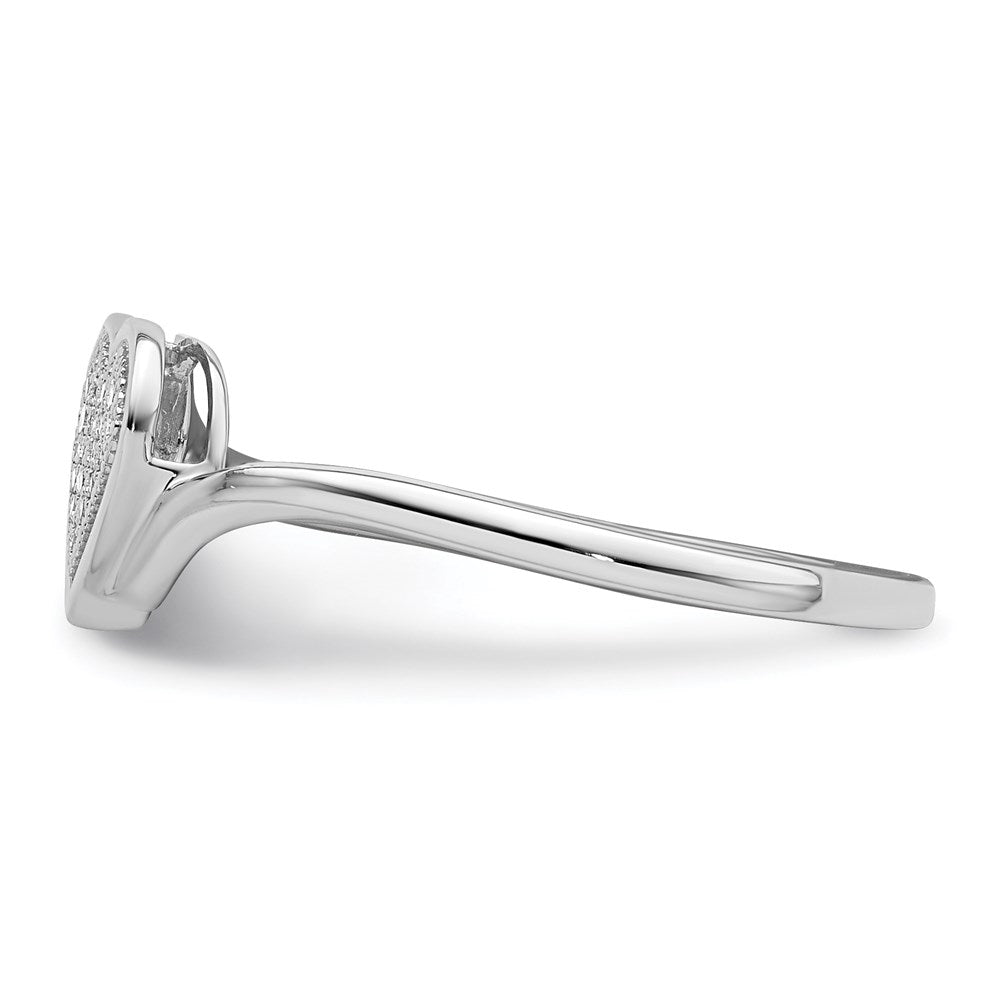 Sterlingsilber Rhodiniert Diamant Herz Ring