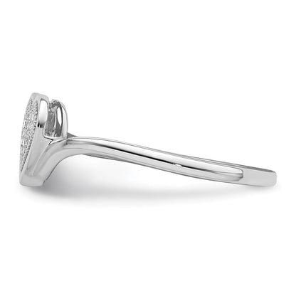Sterlingsilber Rhodiniert Diamant Herz Ring