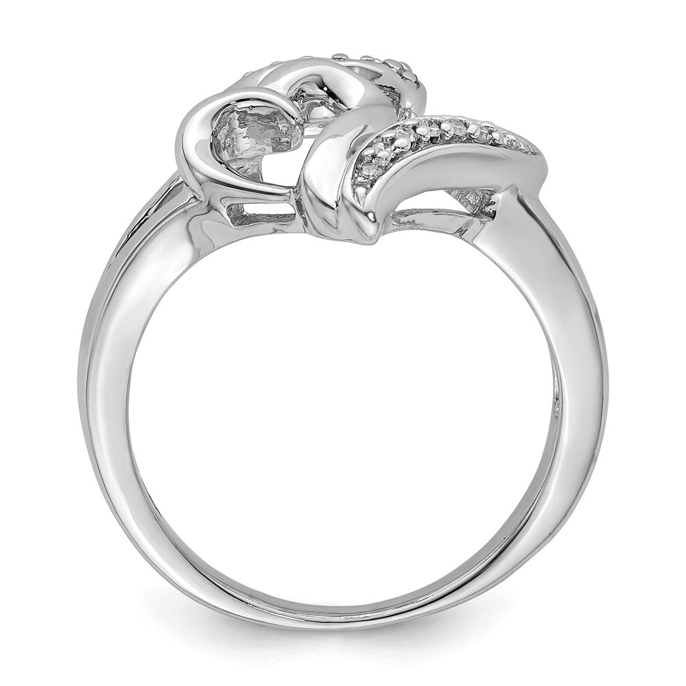 Sterlingsilber Rhodium Diamant Herz Ring (size 8 Nur)