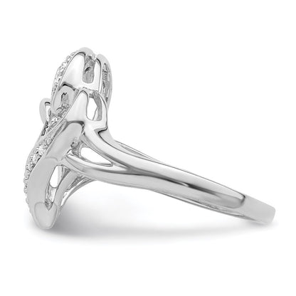 Sterlingsilber Rhodium Diamant Herz Ring (size 8 Nur)